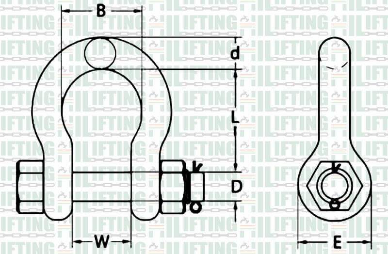 AS2741 Grade S Safety Pin Bow Shackle Factory Hilifting