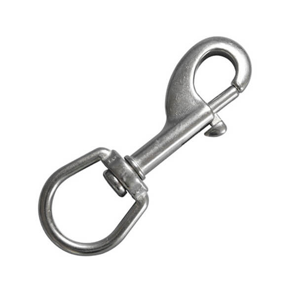 DEALPEAK 304 Stainless Steel 90mm-0.5T 115mm-1.0T Swivel Round Eye Snap Clip Cargo Lifting Hook for Rigging Towing Winch ATV Trailer Crane Wrecker 