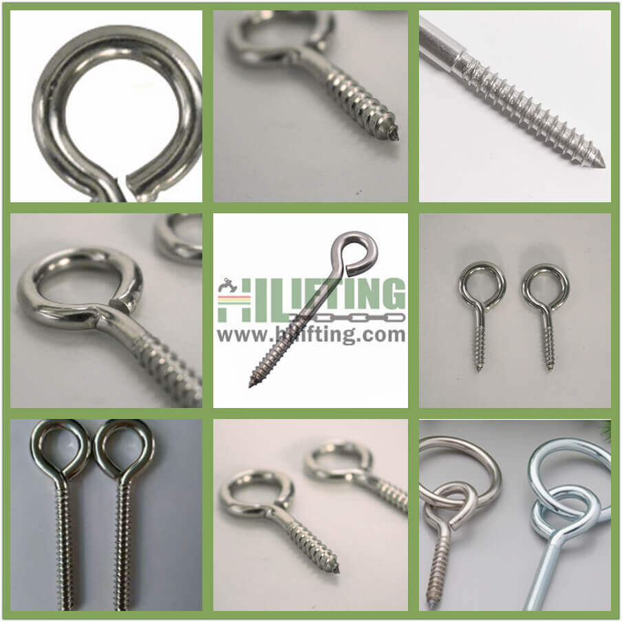 Stainless Steel Lag Eye Bolt Wood Screw Thread Hilifting