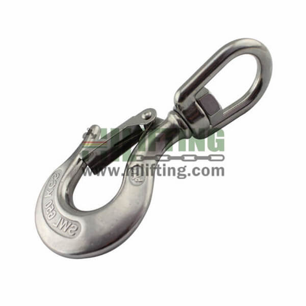 Stainless Steel Swivel Eye Safety Hook With Latch
