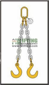Grade 8 Two Leg Chain Slings 7 Double Chain Sling with Master Link and Eye Foundry Hook